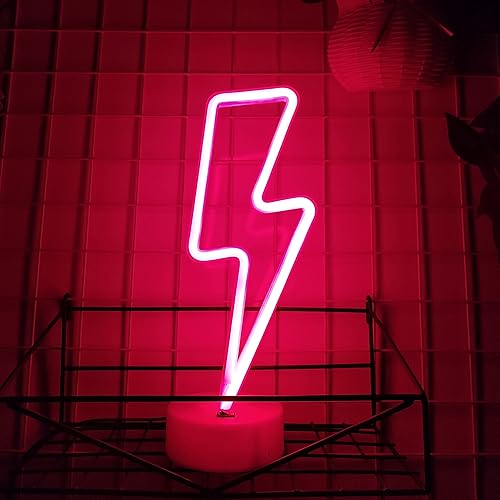 Miniatura 9 de JYWJ Letrero de neón con base de soporte, luz de neón alimentada por USB o 3 pilas AA, decoración de mesa LED, decoración de pared de dormitorio,