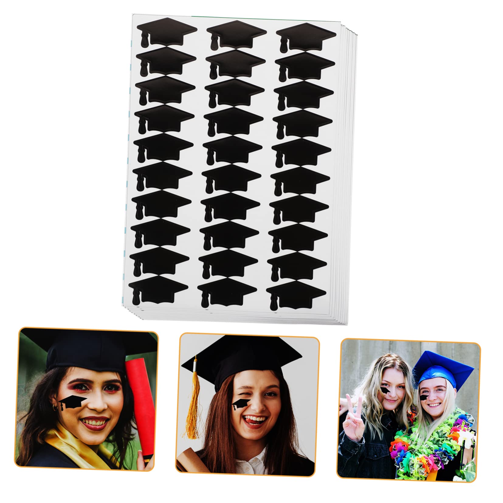Abaodam 3 Ensembles Autocollants De Chapeau Récompense Stickers Autocollant De Jeu Casquette Stickers Fournitures En Classe Black Papier 10 Feuilles * 3