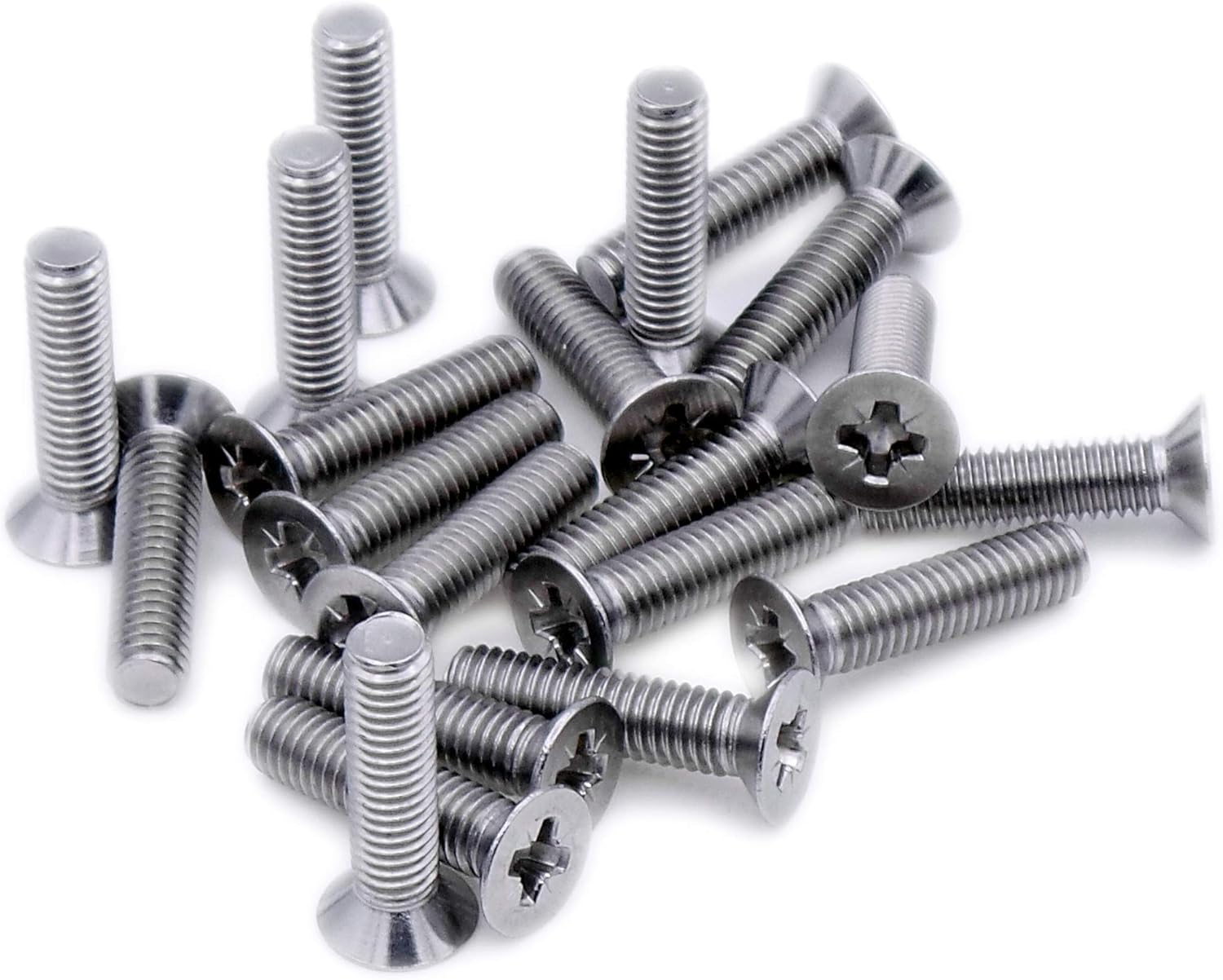 M6 (6mm x 35mm) Pozi Countersunk Machine Screw (Bolt) - Stainless Steel (A2) (Pack of 20), Silver, M6x35 - A2(20)