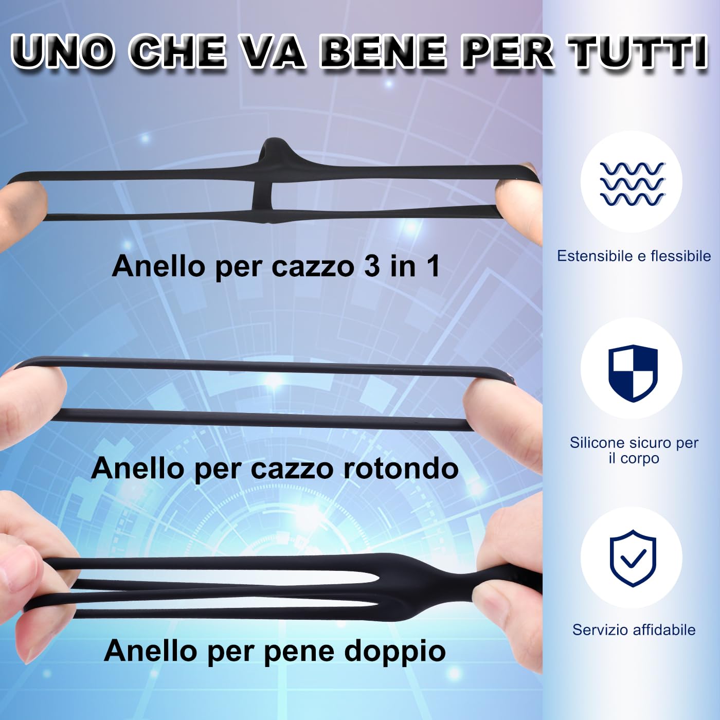 Sex Toys Anelli Pene,5 in 1 Anelli Pene Ritardanti,Ritardare L'eiaculazione Precoce e Aumenta la Potenza per L'erezione Anello Fallico Triangolo per la Stimolazione di Coppia Giocattoli Sessuali
