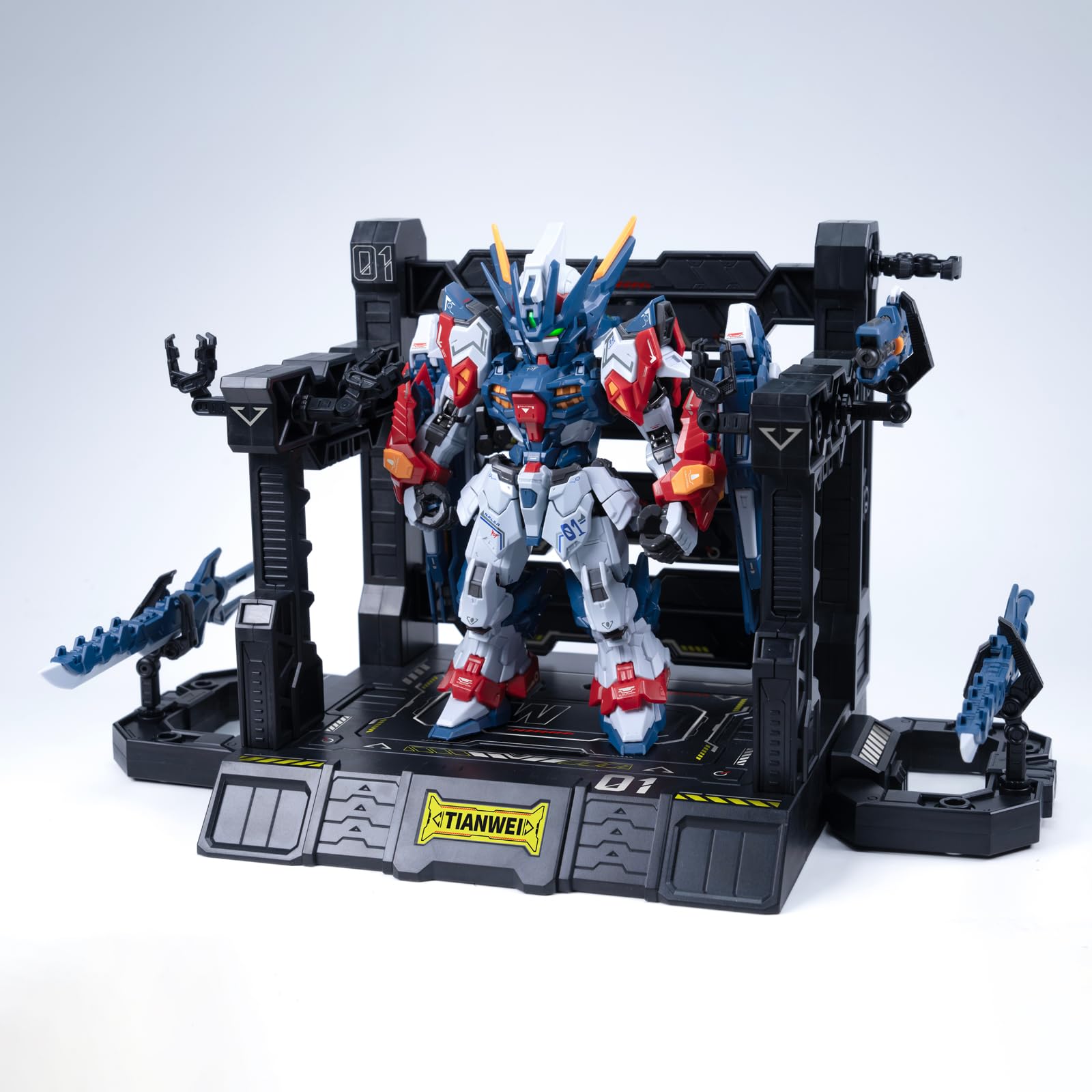 GWTCTOY 16CM Plastic Mecha Model Action Figures Kits, Mech Knight Tian Wei, Alloy Frame, Multifunctional Platform, Easy to Assem