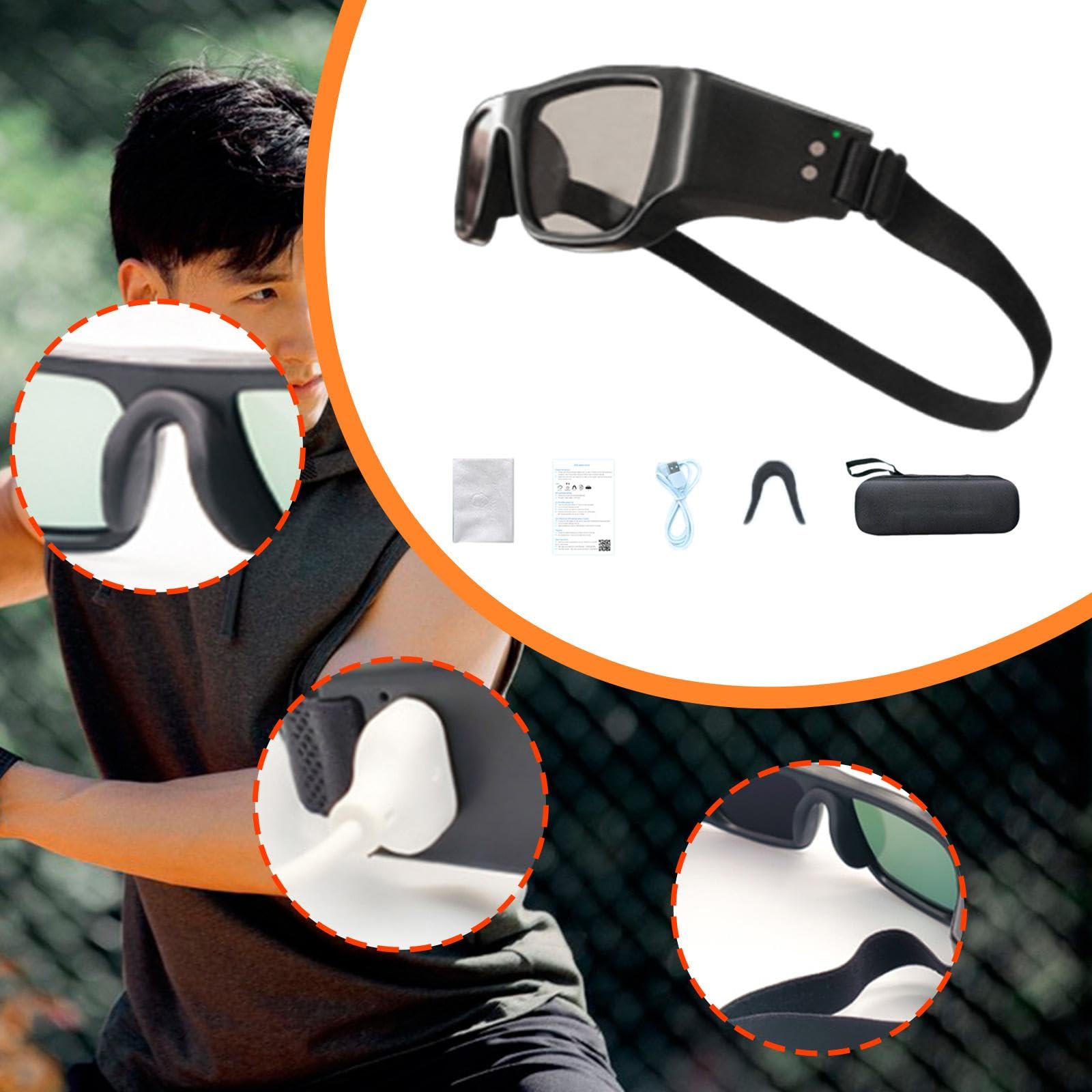 Homyl Lunettes de Dribble avec Fonction Stroboscopique pour La Course à Pied, Le Football et Le Baseball