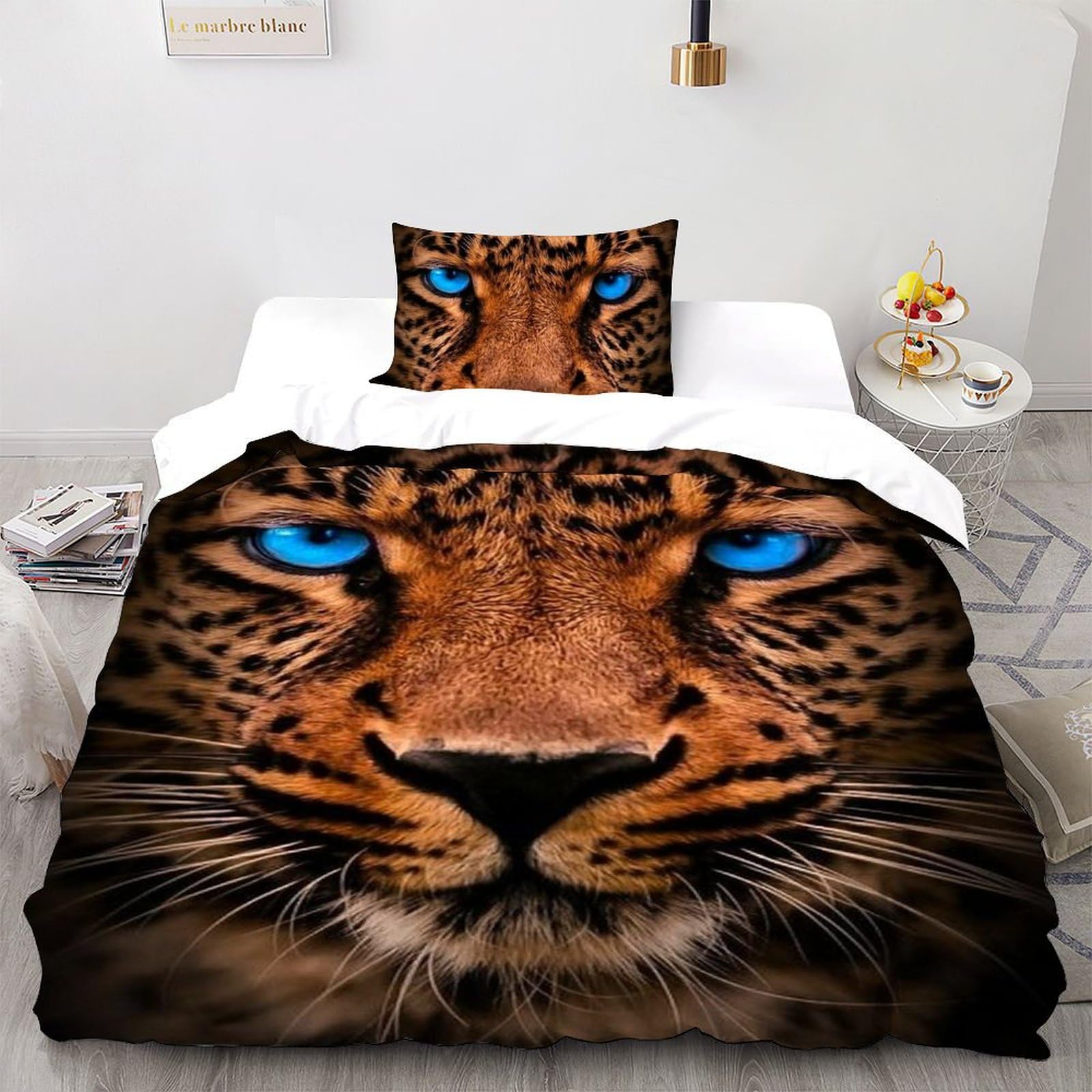 Housse de couette 135x200 tigre Animaux Land fermeture éclair