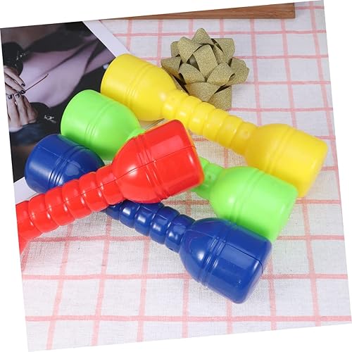 Miniatura 3 de CLISPEED 16 piezas de 4 colores adecuados + mancuernas amarillas lisas de plástico rojo + ejercicio primario de jardín de infancia seguro verde +