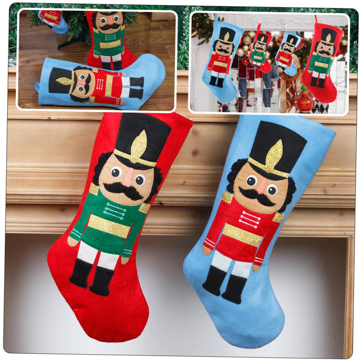 TOPBATHY 6 STK Soldat Weihnachtsstrumpf Familienweihnachtsstrümpfe Weihnachtstüten Weihnachtsdekorationen Weihnachtssocken Christbaumschmuck Weihnachtsfeier Sockenanhänger Filzstoff