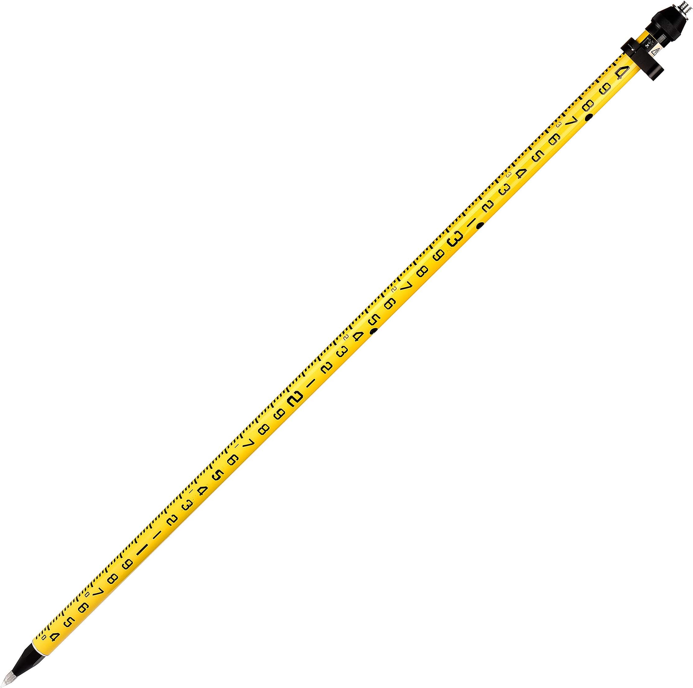 AdirPro 2m Aluminum GPS Rover Rod | 2-Piece Design GPS Pole with 5/8"-11 Threading | for RTK GPS/GNSS Land Surveying & Engineering | Includes Level Vial & Carrying Case | Yellow