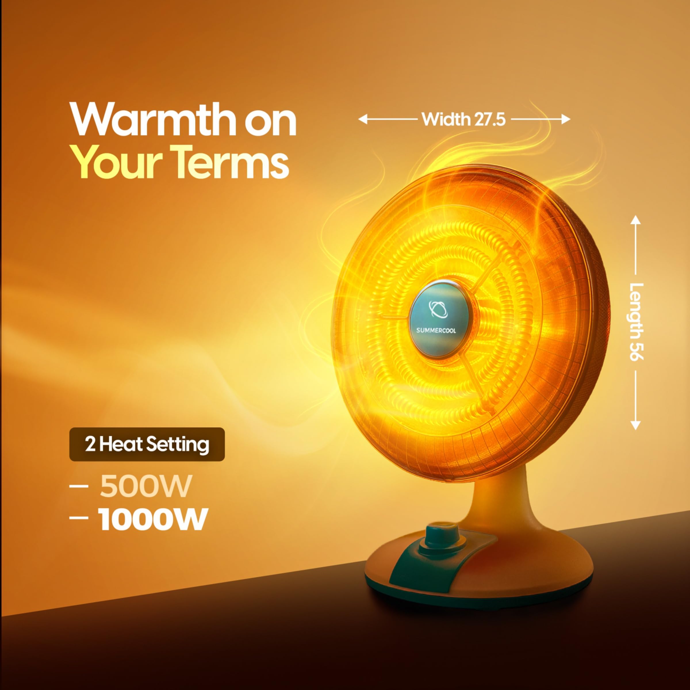SUMMERCOOL Sun Heater - Instant 1000W Room Warmer -4 SUMMERCOOL Sun Heater - Instant 1000W Room Warmer -4