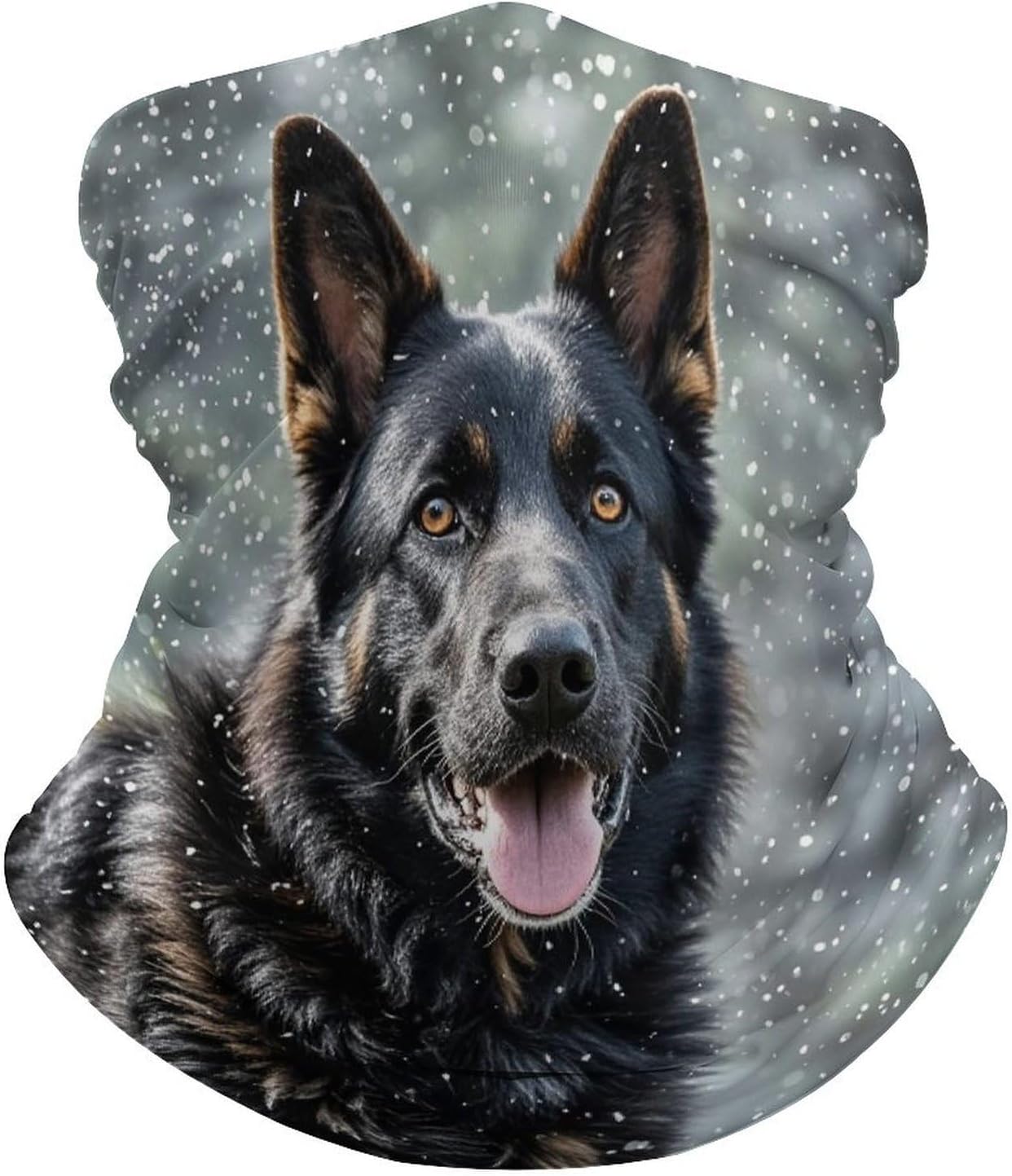 Black German Shepherd Dog Neck Gaiter Face Cover Scarf Multipurpose Sunscreen Breathable Bandana Head Scarfs Soft Sun & Wind-proof Face Mask Gator Scarf for Adult Outdoor