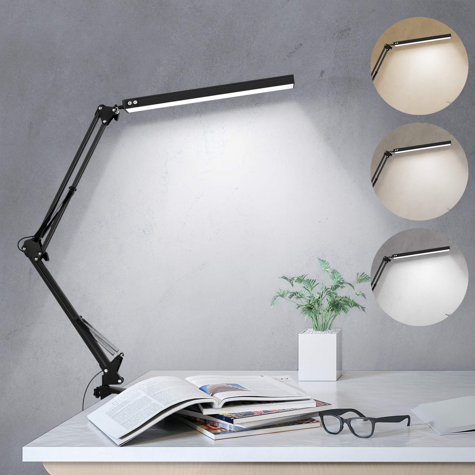 Led Desk Lamp With Clamp Adjustable Swing Arm Desk Lamp