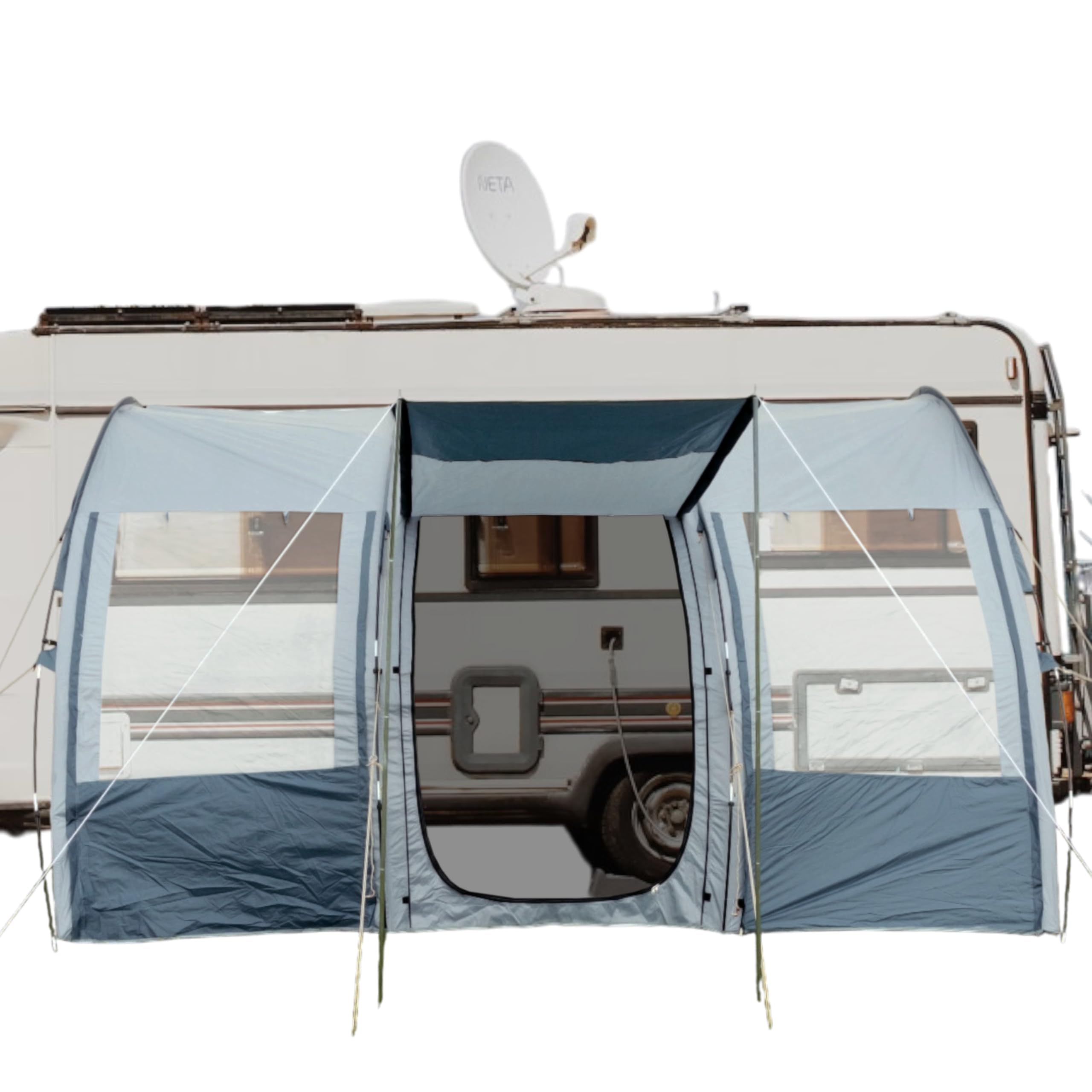 Auvent 390 x 260 x 245 cm pour caravane, camping-car, camping, fibre de verre et armature en aluminium, 5000 mm, étanche