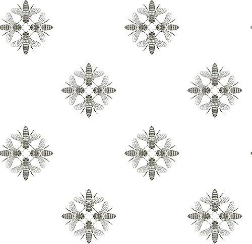 RoomMates RMK11475WP Black Honey Bee - Papel tapiz para despegar y pegar, color negro