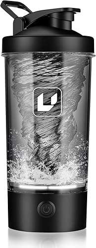 Botella agitadora eléctrica con USB tipo C recargable Botella agitadora de proteínas Vasos agitadores para batidos de proteínas Mezclador con 24 oz