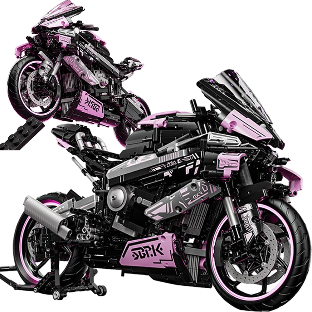 highdar Motorcycle Building Blocks Kit, 1920+ PCS Motorbike Bricks Sets, Adults and Motorcycle Enthusiasts, Collectible Building for 16+ Year Old Birthday Gifts, Build a Model Motorcycle