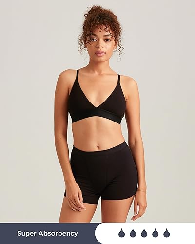 Miniatura 3 de saalt Ropa interior de algodón para dormir de corta duración, súper absorbente, reutilizable, cómoda, flujo menstrual, maternidad, posparto