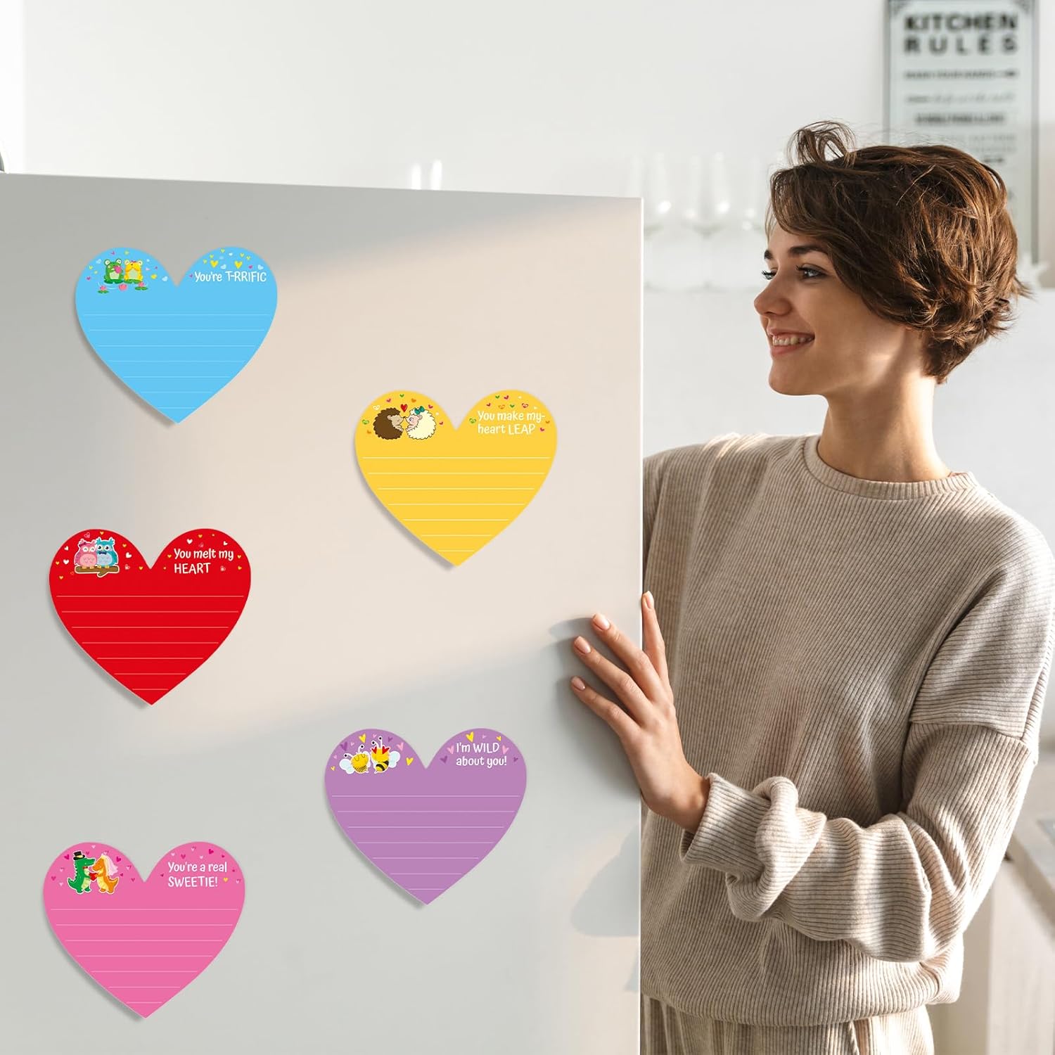 25 Sets 500 Sheets Valentines Day Sticky Notes - Heart Shape Sticky Note Pads for Valentine Party Favors School Office Home Supply - Image 7