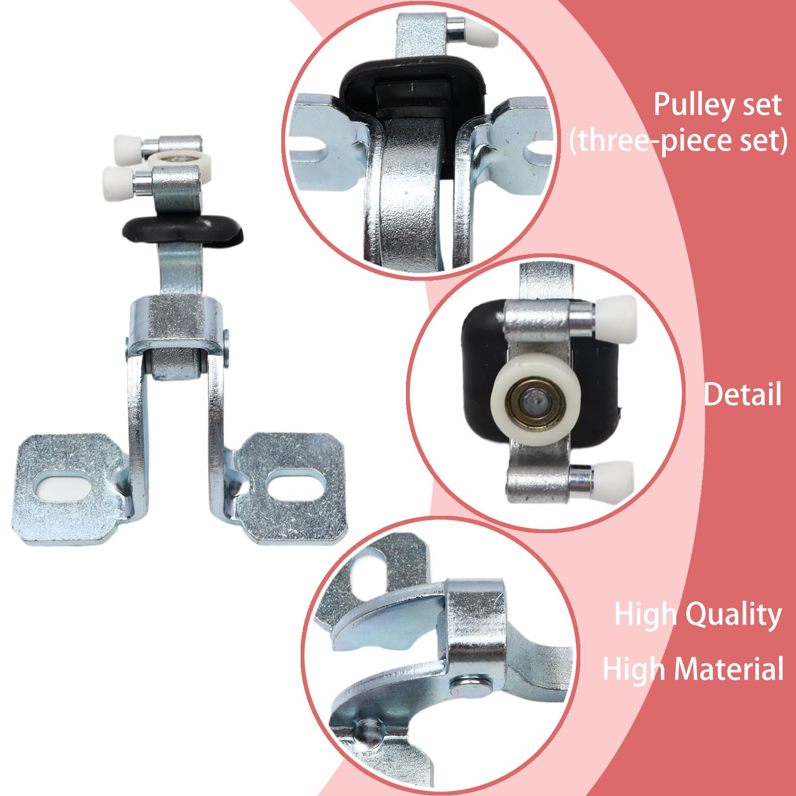 Set di ruote per porta lato superiore centrale inferiore 9033S0 compatibile con Fiat Ducato rullo scorrevole destro per Jumper Boxer 1352331080 set di pulegge