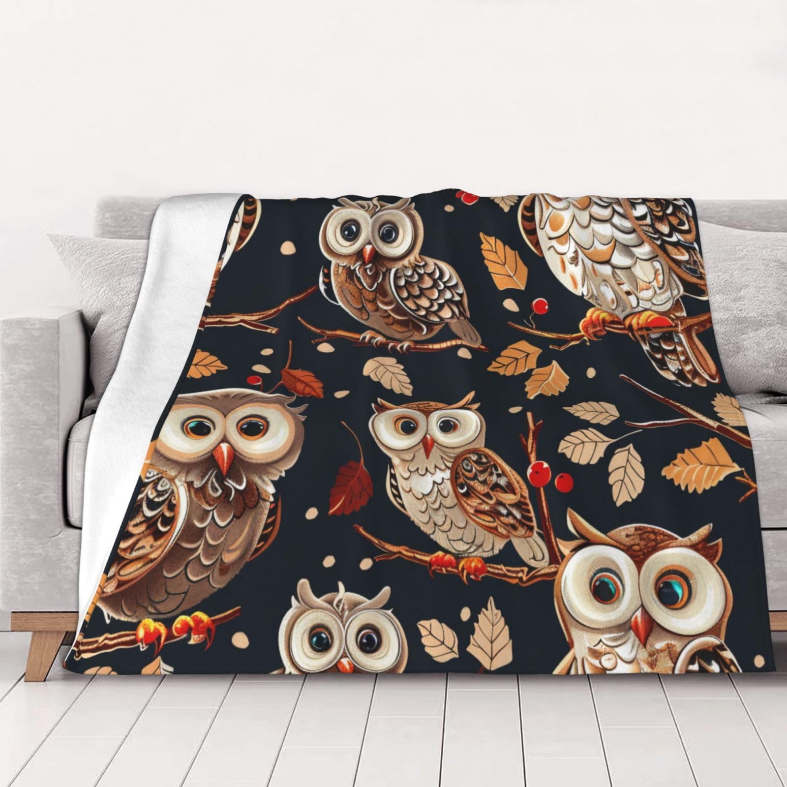 Couverture en flanelle hiboux idéale pour vos soirées cocooning sur le canapé
