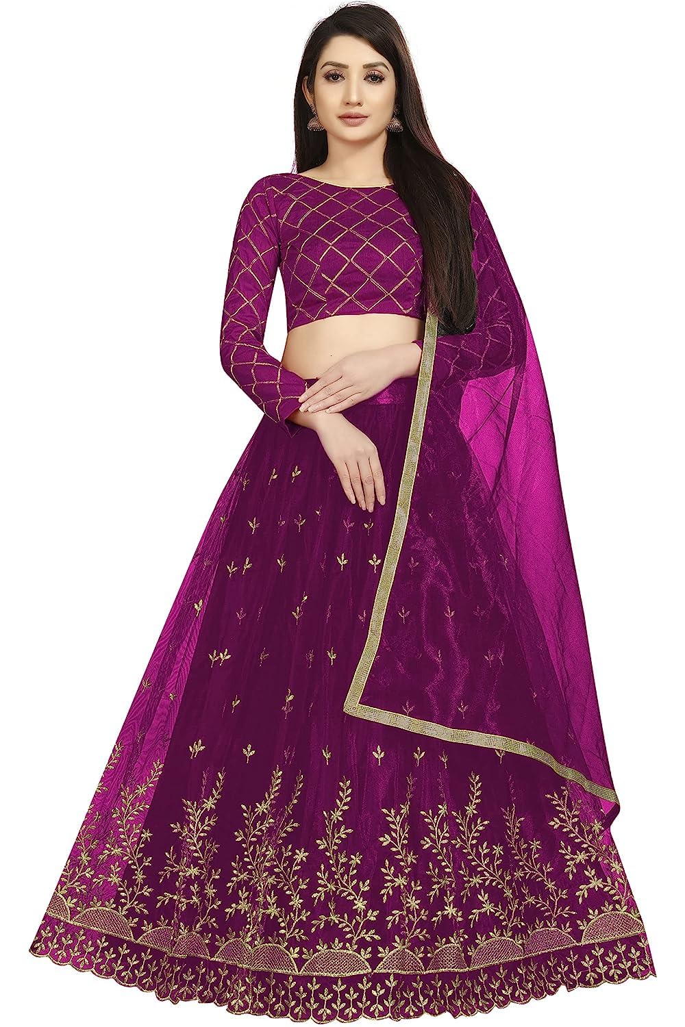 Yeoja Creation Women Silk Semi-stitched Lehenga Choli set