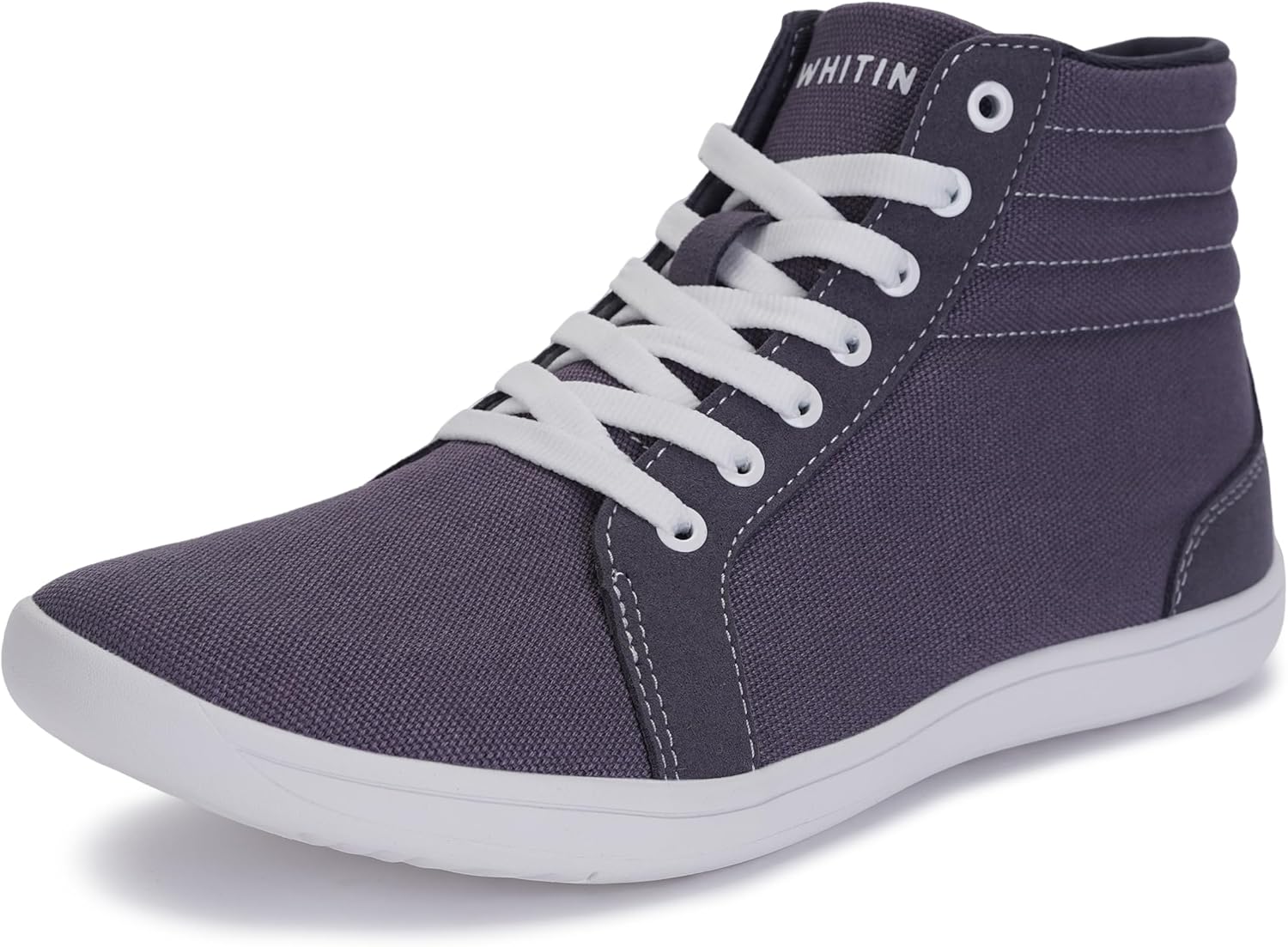 WHITIN Men's Wide Hi-top Minimalist Barefoot Sneakers | Zero Drop Sole | Cushioned Ankle Support