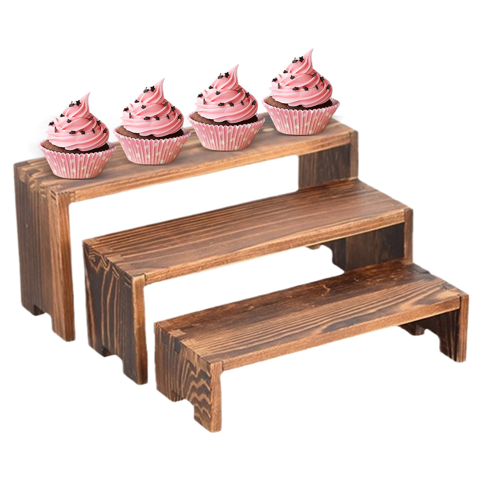 Rehausseurs en Bois pour présentation sur Table, Base pour Desserts et gâteaux en Bois | Structure empilable pour Desserts, Figurines, Bijoux et présentoirs Alimentaires