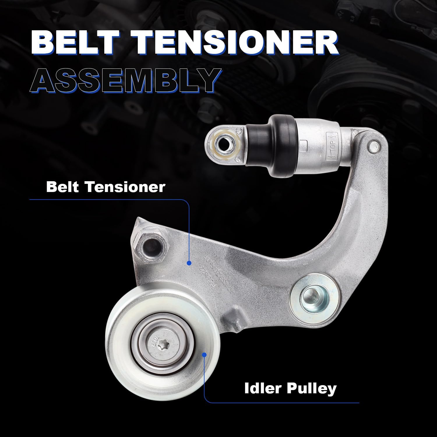 Upgrade Civic 1.8L Serpentine Belt Tensioner Assembly with Pulley Compatible with 2007-2011 Civic 1.8L, Durablility grade steel, Replaces # 31170RWK025, 31170RWK005, 31170RWK015