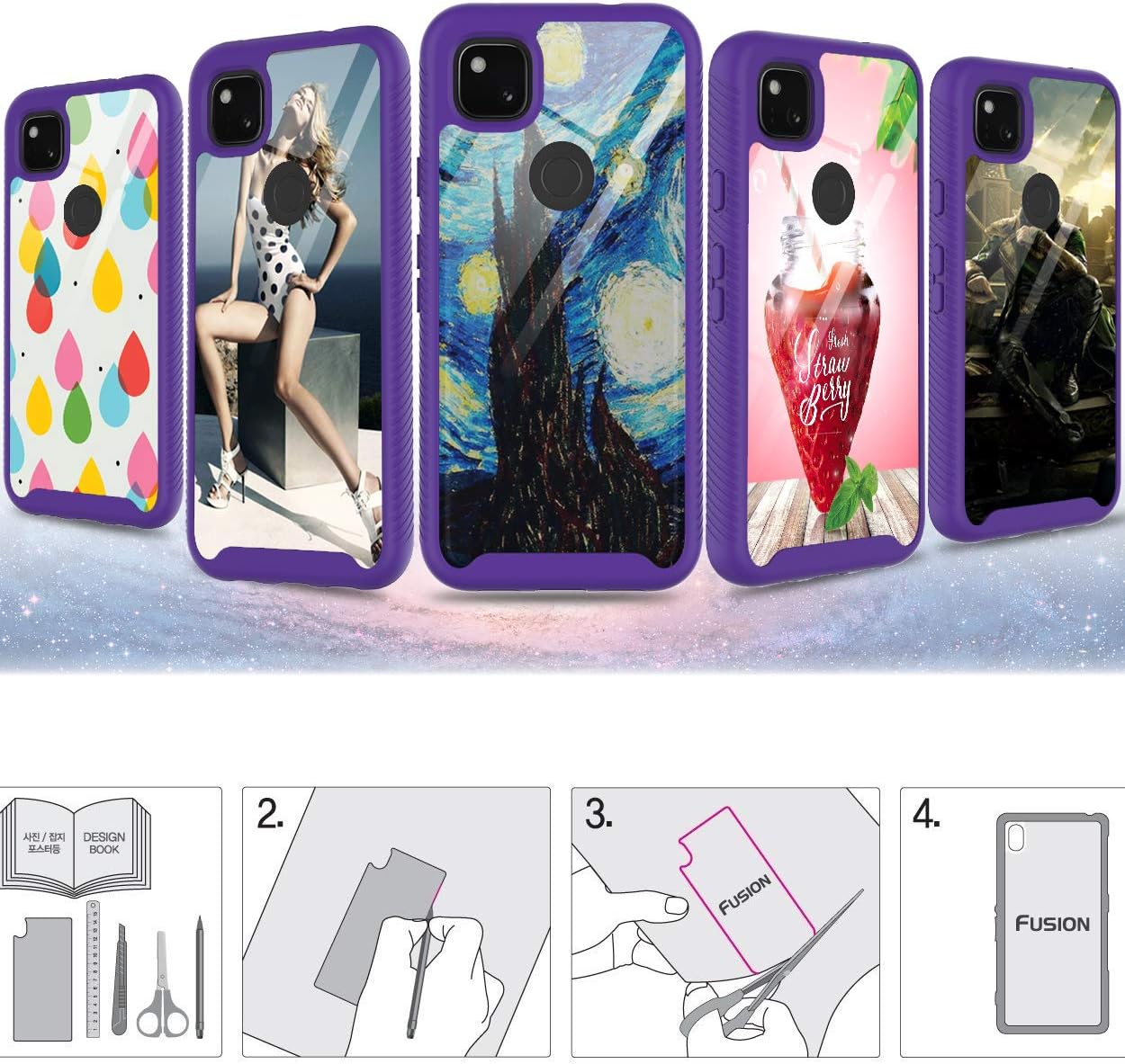 LeYi for Pixel 4a Case, Google Pixel 4a Case (Not Fit Pixel 4A 5G) with 2 Tempered Glass Screen Protector, Full Body Protective Rugged Hybrid Bumper Shockproof Clear Phone Cover Case for Pixel 4a Purple
