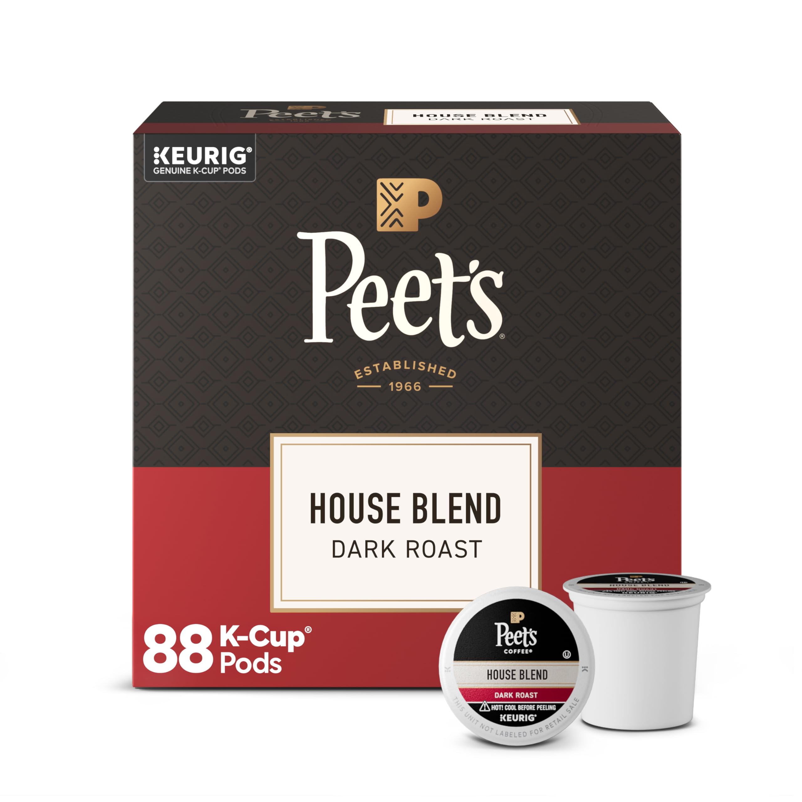 Coffee Pods, Dark Roast, House Blend, 88 K-Cups