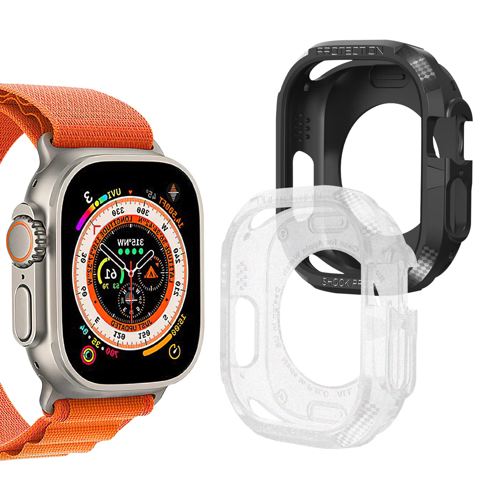 2022春夏新作 For 2022 Apple Watch ultra 49 mmケース 白黒2個