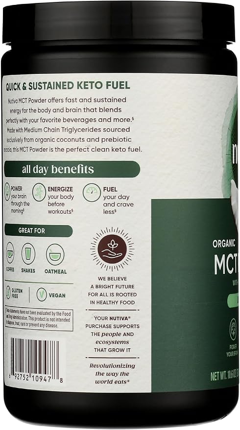 Nutiva Aceite de Coco Orgánico en Polvo MCT 10.6 oz miniatura 4