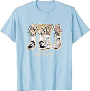 Nick And Charlie Walking Flowers Chest Logo T-Shirt