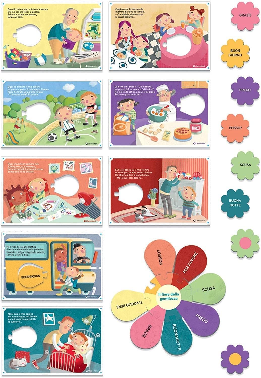 Clementoni Sapientino Le paroline magiche Educational Game 3 Years (Italian Version), 100% Recycled Cardboard, Play for Future Made in Italy, Multicoloured, 16309