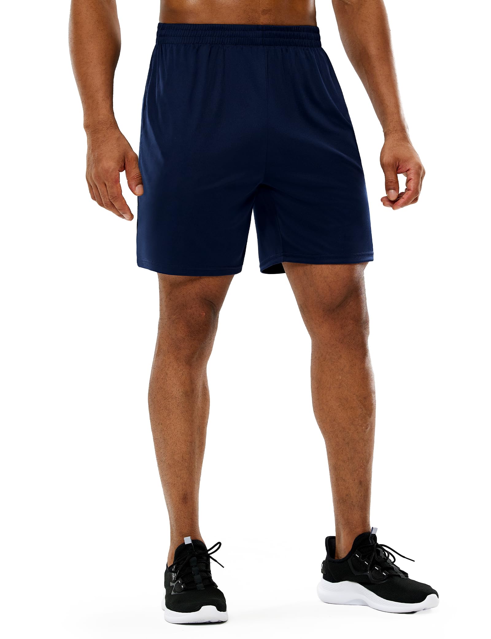 MIER Men's Quick-Dry Athletic/Soccer/Basketball Shorts Without Pockets No Liner Running Workout Training Active Shorts