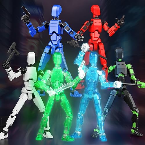 Miniatura 8 de Juego luminoso de 13 figuras de acción, 6 figuras de acción de robot Titan 13, juguetes impresos en 3D articulados, para entusiastas del modelado,