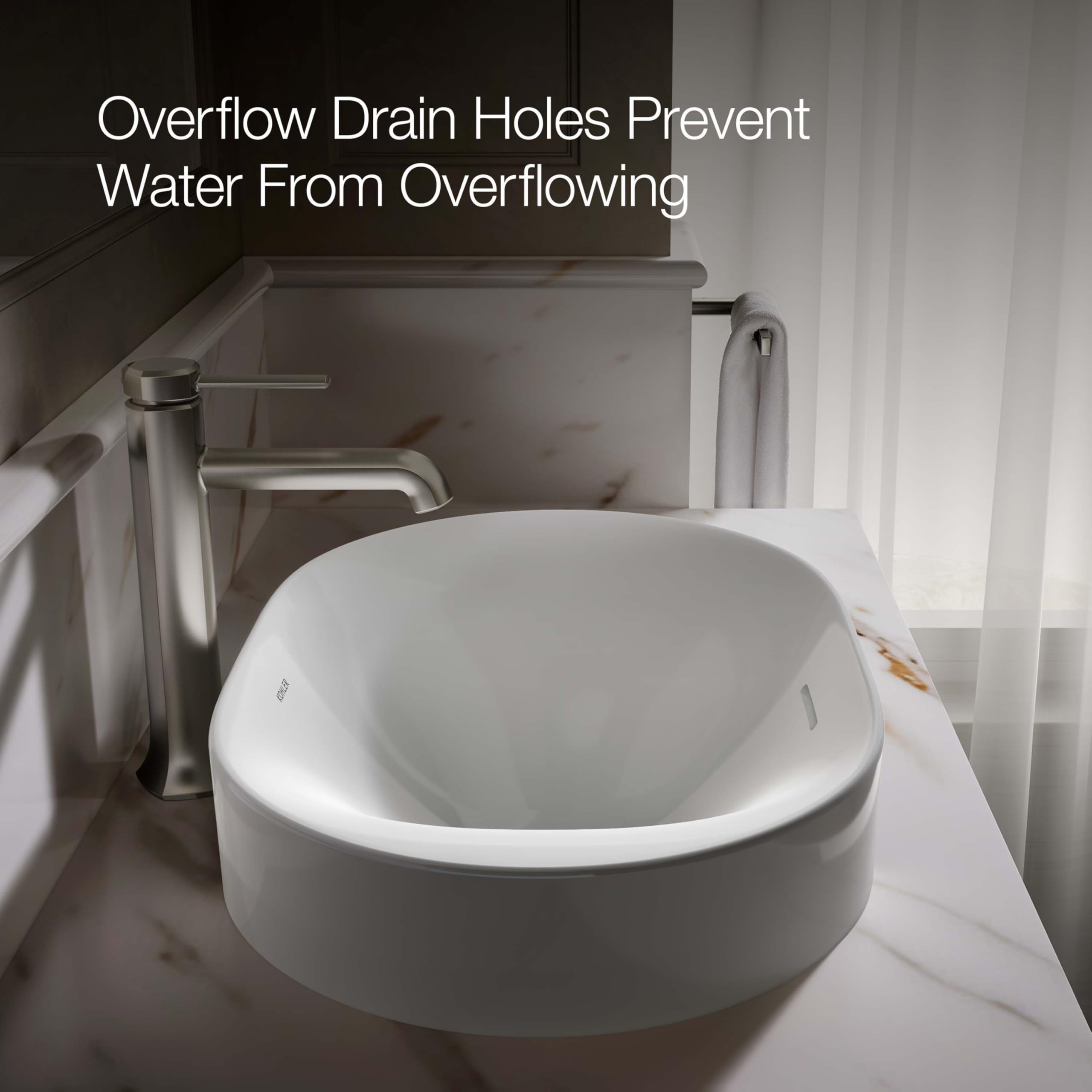 Amazon.co.jp: KOHLER 31701-0 Chalice 22-3/4インチ 楕円形 バス