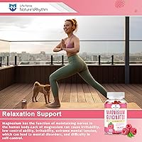 Vista 4 de Nature's Rhythm - Gomitas de magnesio de 500 mg - 65 unidades Suplementos de glicinato de magnesio para relajación, alivio del estrés y sueño