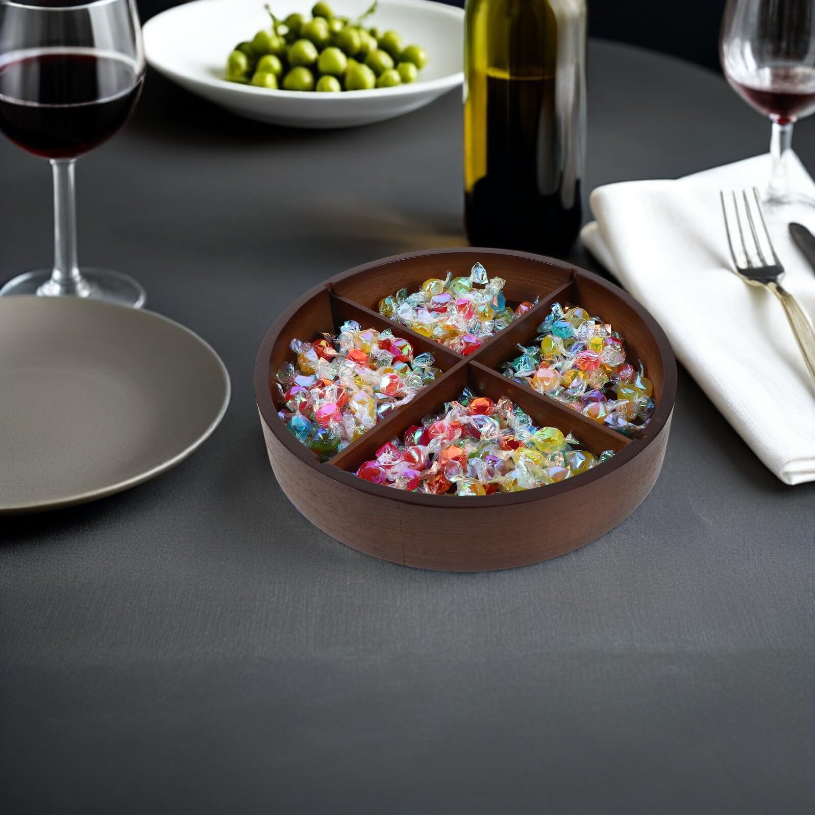 Toyvian Plateau à Fruits Avec Couvercle Boîte De Rangement à Compartiments Pour Fruits Secs Et Noix Plat De Service Divisé