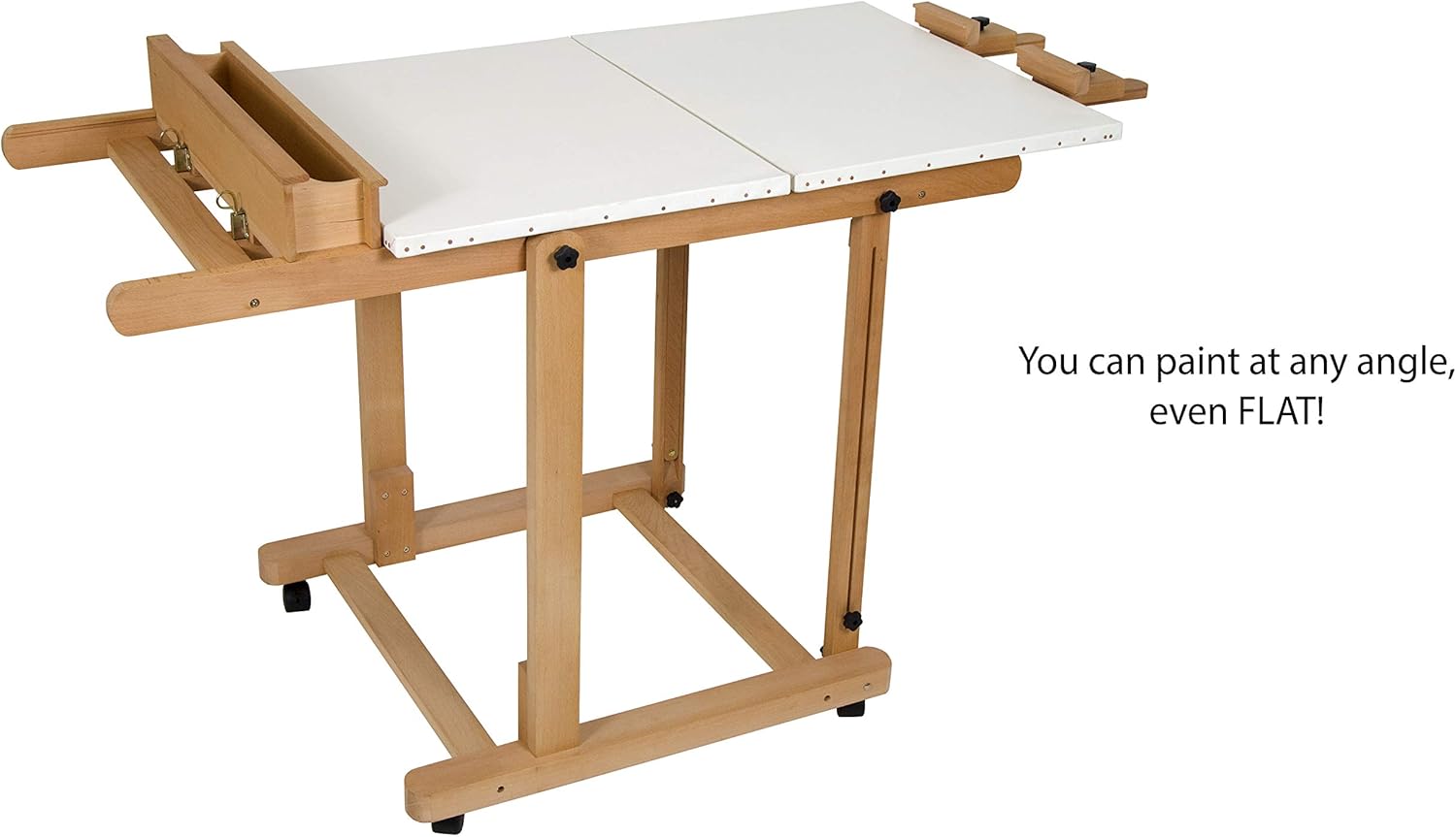 Creative Mark Saint Remy H Frame Artist Easel - Durable Lightweight Art Easel with Adjustable Angle and Wheel for Drawing and Painting - Oiled Beechwood Finish - Ideal for Artist