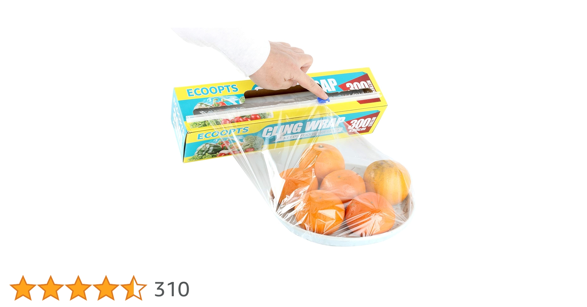 6 Rolls] 300m X 30cm Professional Cling Film With Slider Cutter - Tear Resistant, Water