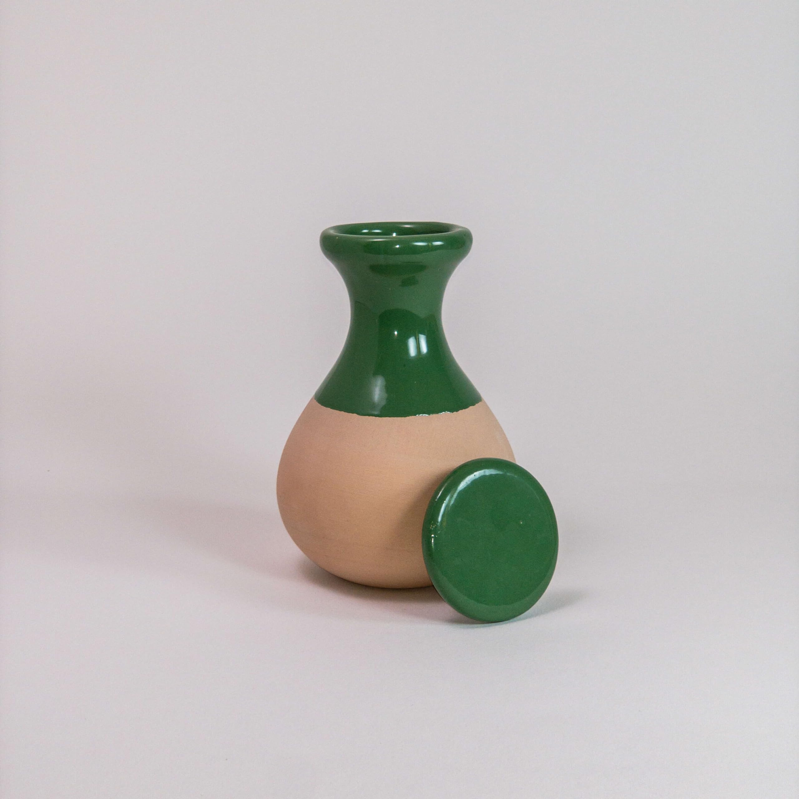 3 oyas à enterrer de 330 ML en Couleur avec Leur Couvercle - ollas pour arroser Tous Type de Plante d'intérieur et extérieur (Vert)