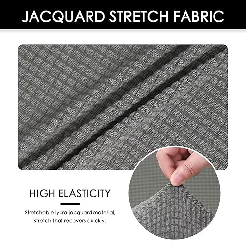 Miniatura 7 de Forcheer - Fundas elásticas para silla de oficina de Jacquard, resistentes al agua, 2 piezas para sillas de escritorio o de la computadora, color