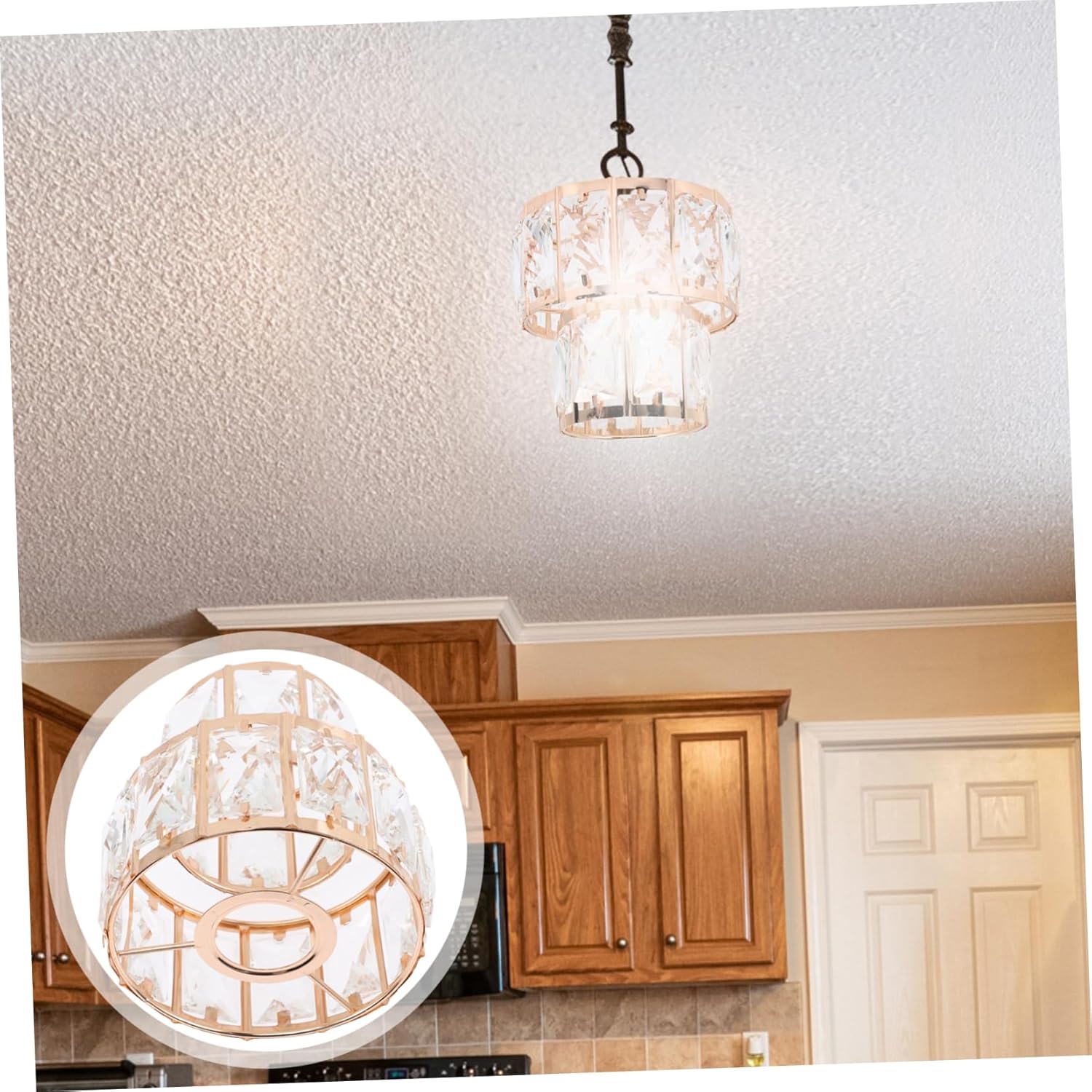 Tofficu Crystal Chandelier Lampshade Globe Light Cover Replacement for Ceiling Light Fixture
