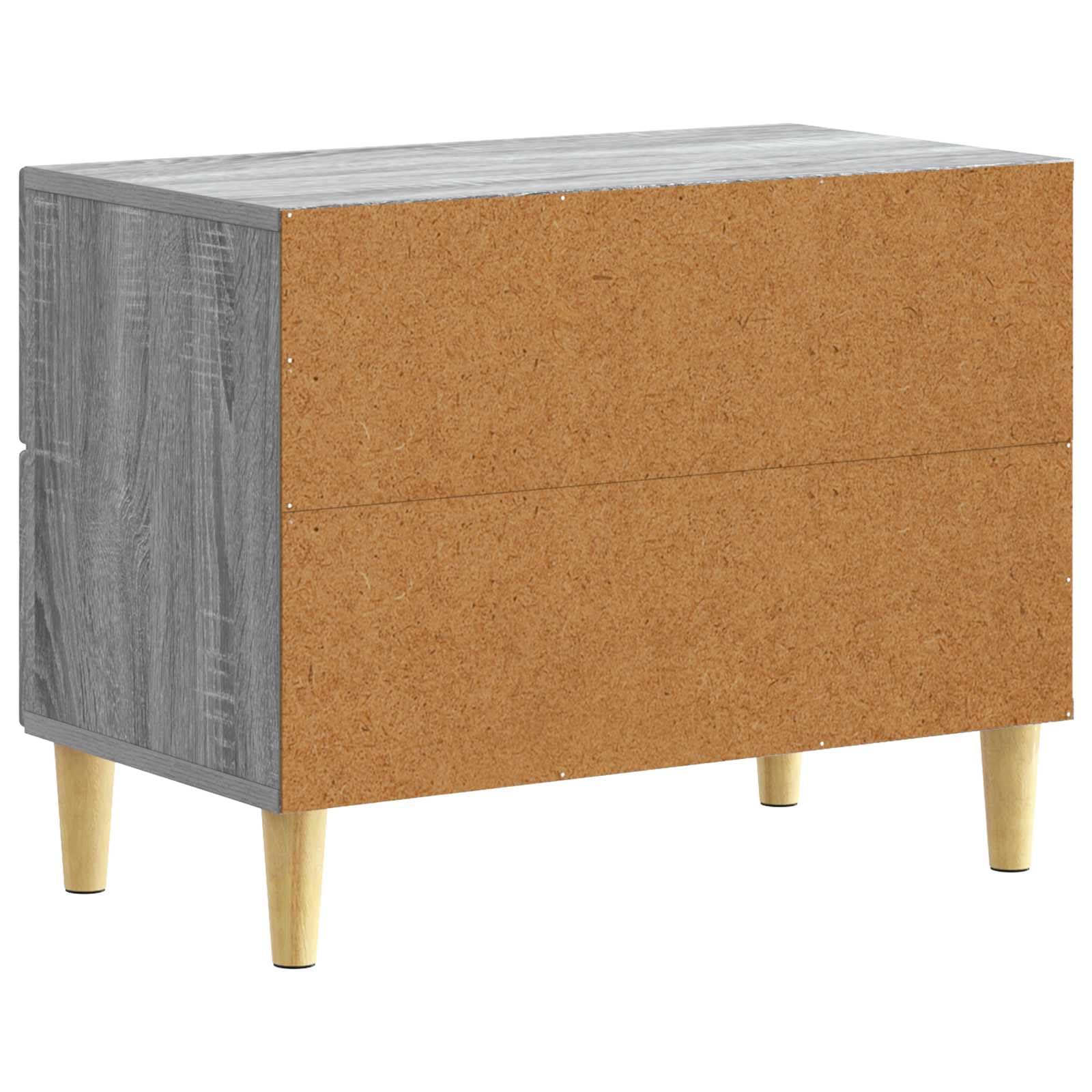 Stolik nocny Sonoma z materiału drewnopochodnego z 2 szufladami, 62 x 34,5 x 48 cm, nogi eukaliptusowe, zajmujący niewiele miejsca stolik pomocniczy do sypialni, salonu i korytarza z