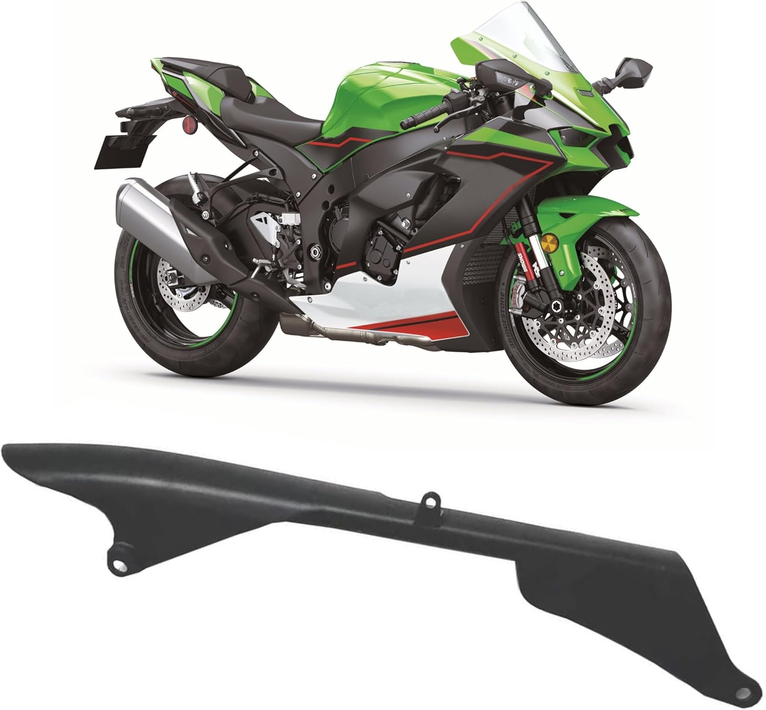 HongK- Rear Black Chain Guard Slider Mud Guard Cover Fairing Protector Compatible with 2009-2025 Ninja ZX-6R ZX6R