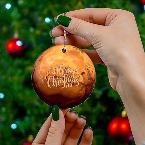 Miniatura 4 de Two-Side Printed Cosmic Galactic Planet Ceramic Christmas Ornament, Novelty for Family Friends Kids, Astronomy Fans Christmas Keepsake Pendants