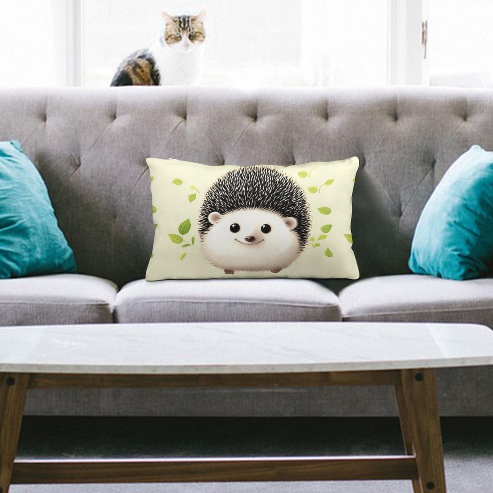 NTVOWPZO Decoration Throw Pillow Covers 8"x12" Pillowcases Covers Cute Hedgehog Soft Pillowcases Modern Farmhouse Home Decor Sofa Cushions Covers for Couch Bed Living Room