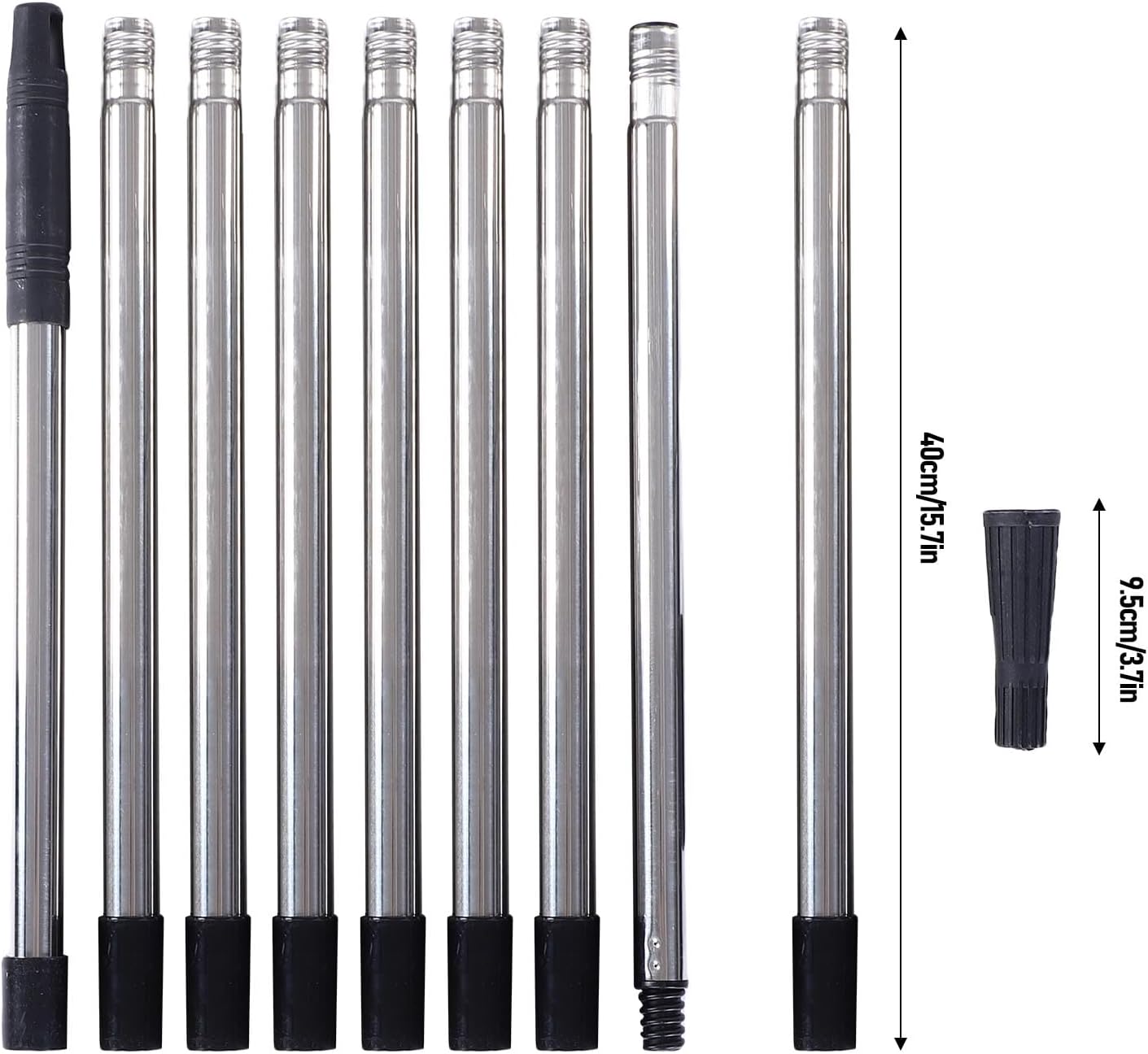 Garosa Paint Roller Extension Pole, 10 Section Stainless Steel Telescopic Pole with Tapered Adapter for Painting Dusting Window Cleaning High Maintenance