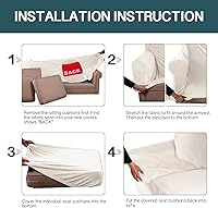 Vista 7 de FantasDecor Fundas para Silla y Sofá de 2 Piezas de Terciopelo para Sala de Estar, Fundas Deslizantes con Cojín Individual, Protector Elástico