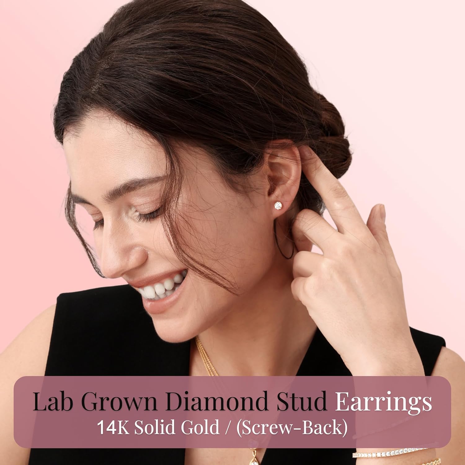 CERTIFIED 1 to 10 Carat LAB GROWN Solitaire Diamond Stud Earrings Round Cut 4 Prong Screw Back in 14k Solid Gold (F-G Color, VS1-VS2 Eye Clean Clarity)