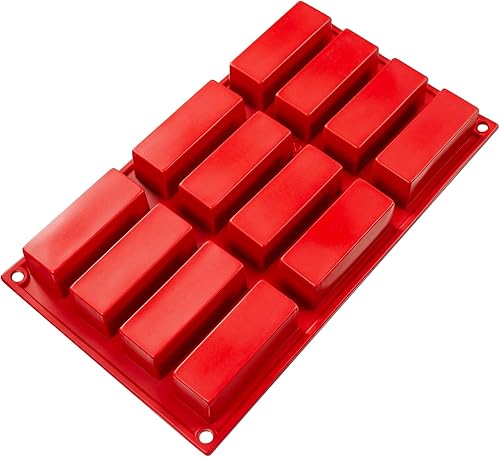 Fat Daddio's SMF-026 - Recipiente de silicona para hornear con 12 cavidades (2.37 oz)