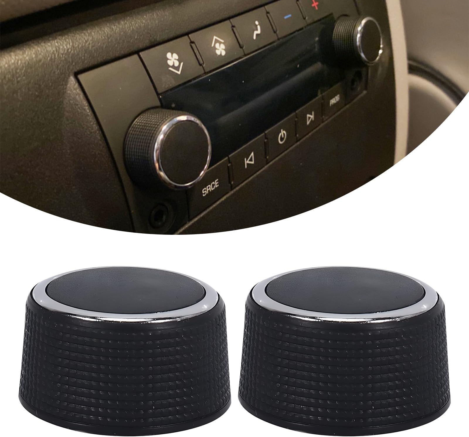 Fluher 2 PCS Car Radio Audio Volume Adjustment Knob Kit